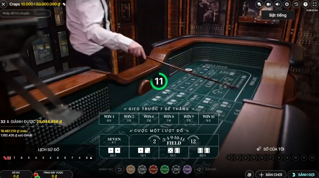 Cach choi game CRAPS 188Bet